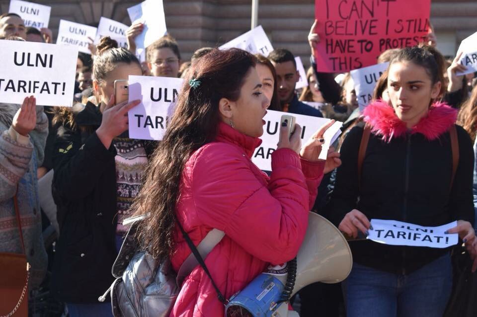 Gresa Hasa during the protest - photo by Ivana Dervishi and Isa Dervishi