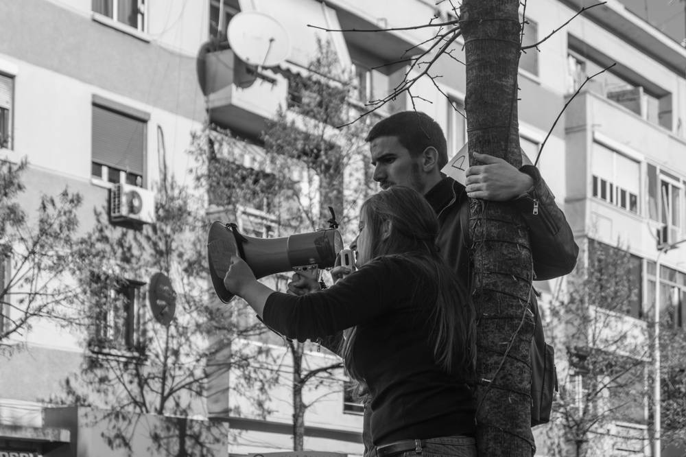 Students protest in Tirana - igli llubani/Shutterstock