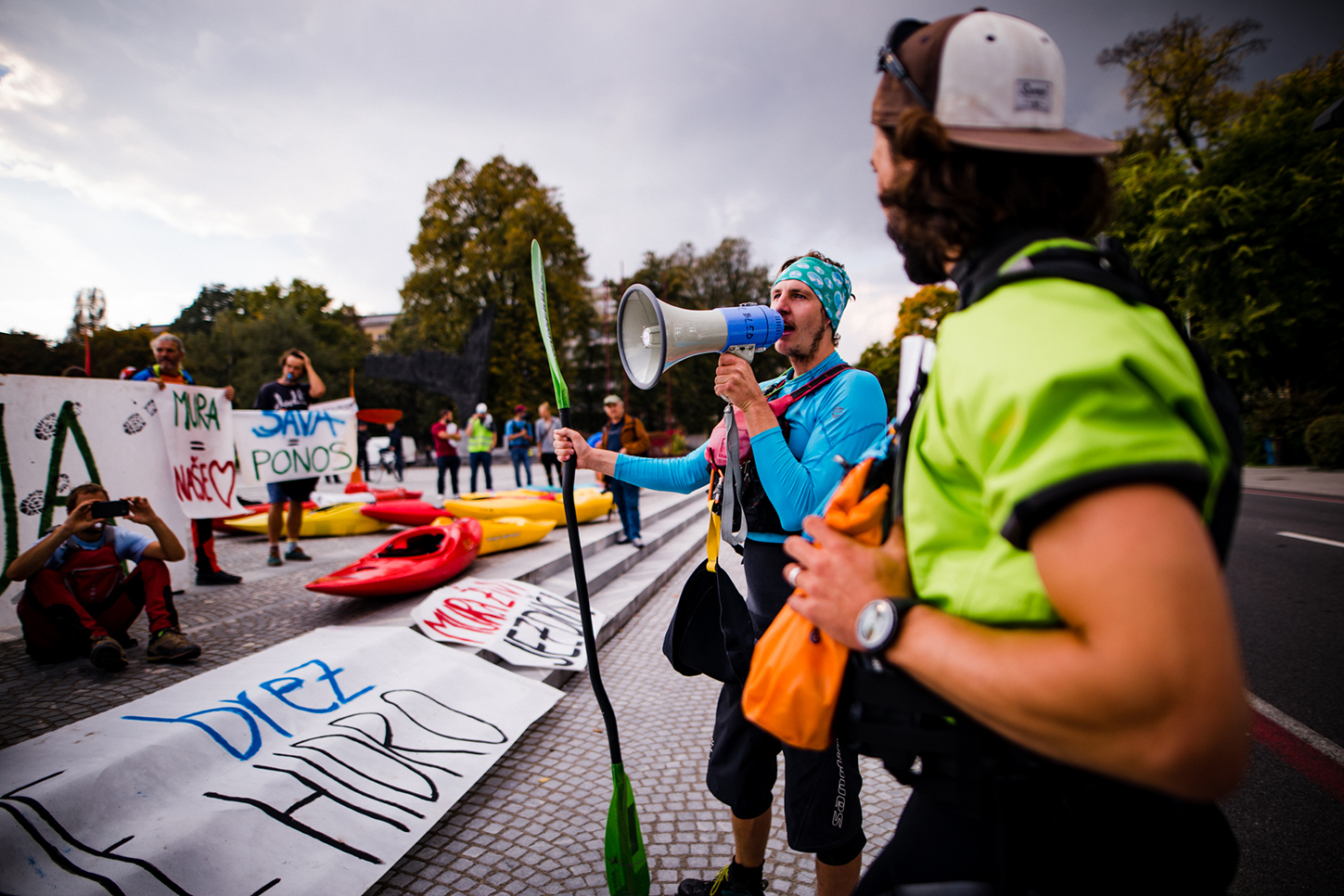 Manifestazione a Lubiana (foto © Katja Jemec - per gentile concessione di Balkan River Defence)