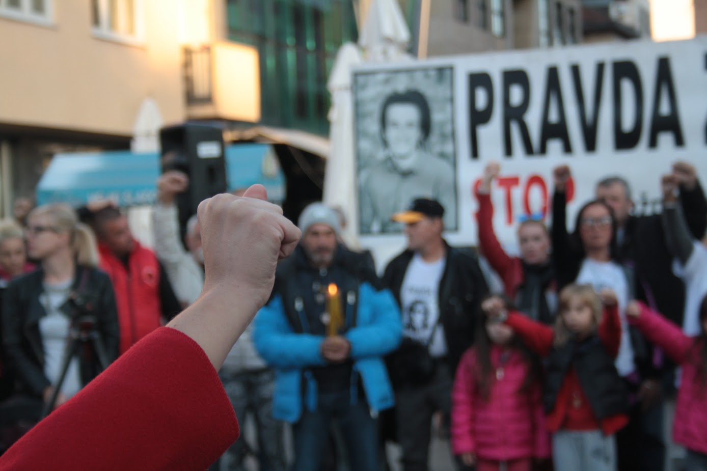 Banja Luka, durante una manifestazione del movimento Pravda za Davida (foto A. Sasso)