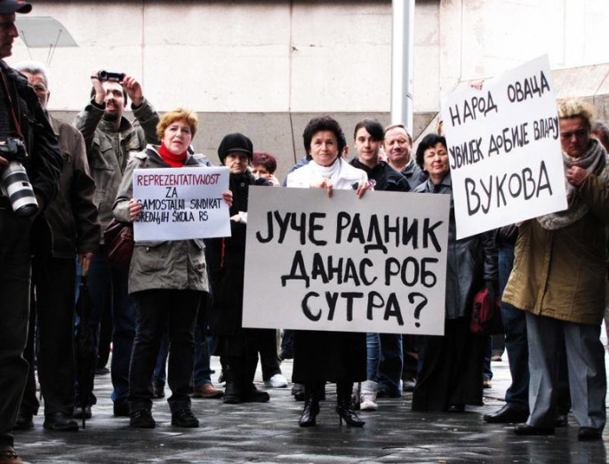 Banja Luka, 19 marzo 2011. Le proteste di Glas Naroda (foto Oštra nula)