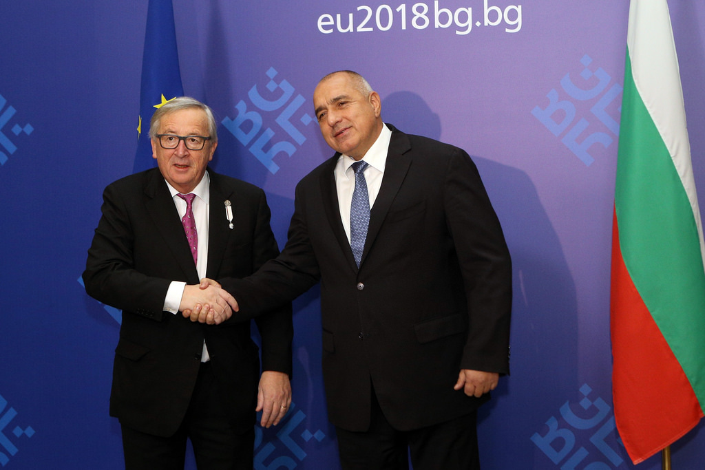 Bulgarian PM Boyko Borissov and Jean-Claude Juncker in Sofia