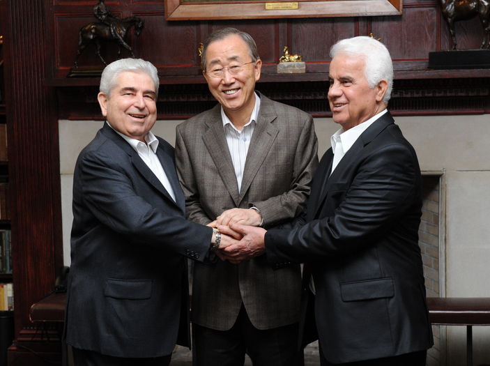 Ban Ki-moon meets Greek and Turkish Cypriot leaders