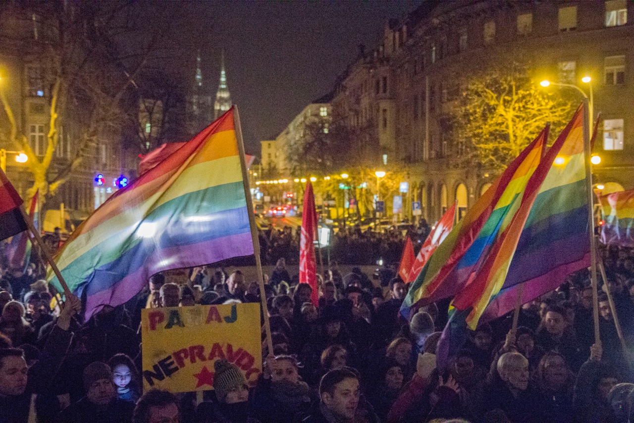 Manifestazione LGBT a Zagabria (foto G. Vale)