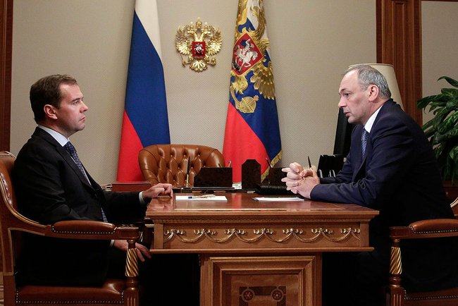 Dmitri Medvedev meets Magomedsalam Magomedov, President of Dagestan