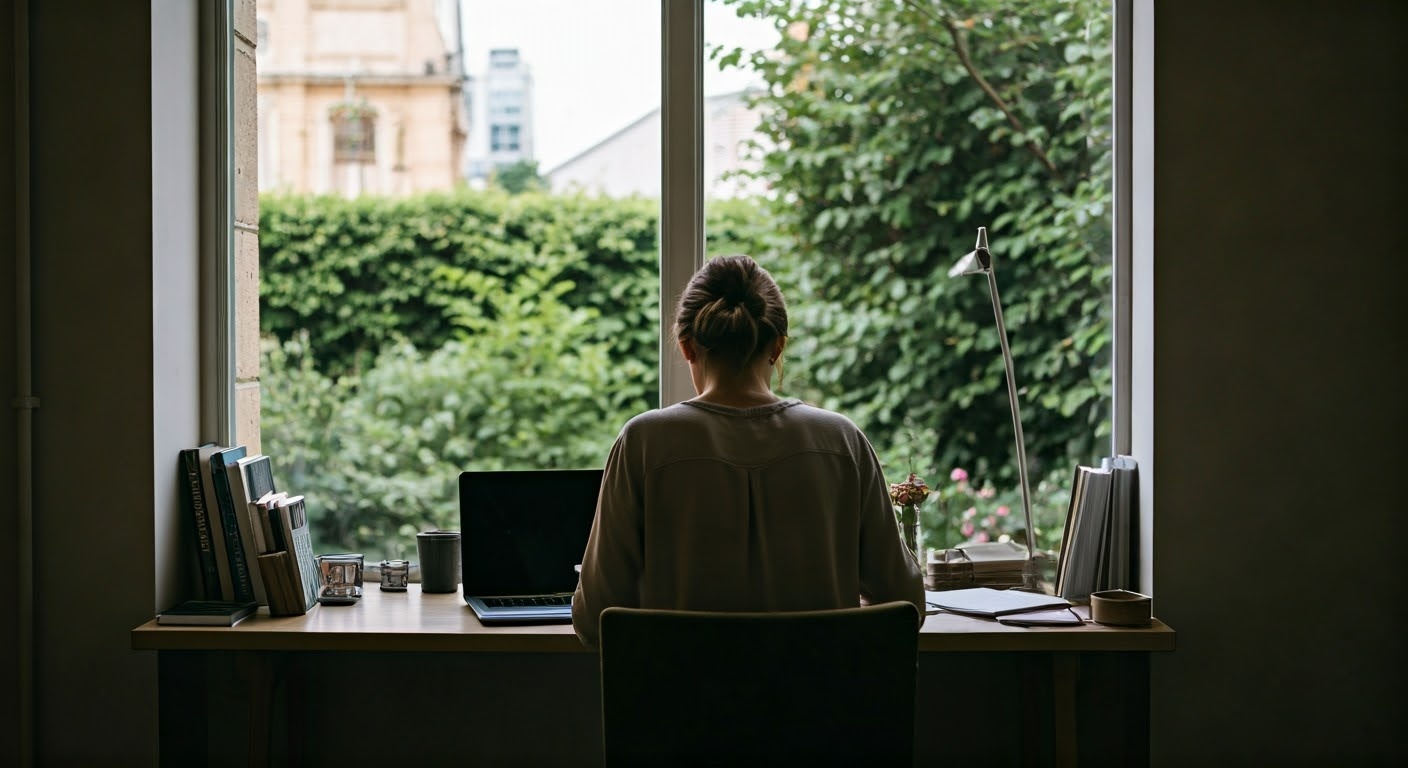 Donna di spalle alla scrivania © Shutterstock Donna di spalle alla scrivania © Shutterstock