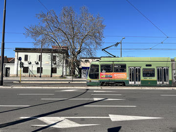 Il tram “514” a Largo Preneste, Roma (foto S. Kelner)