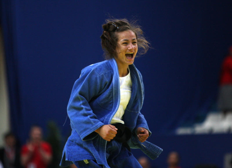 Majlinda Kelmendi dopo la vittoria di Parigi