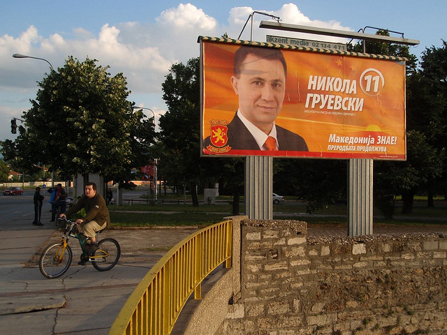 Cartello elettorale del premier macedone Nikola Gruevski nel 2008