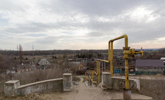 Gas pipe just a few hundred meters from central square in Tiraspol- Photo by G. Comai
