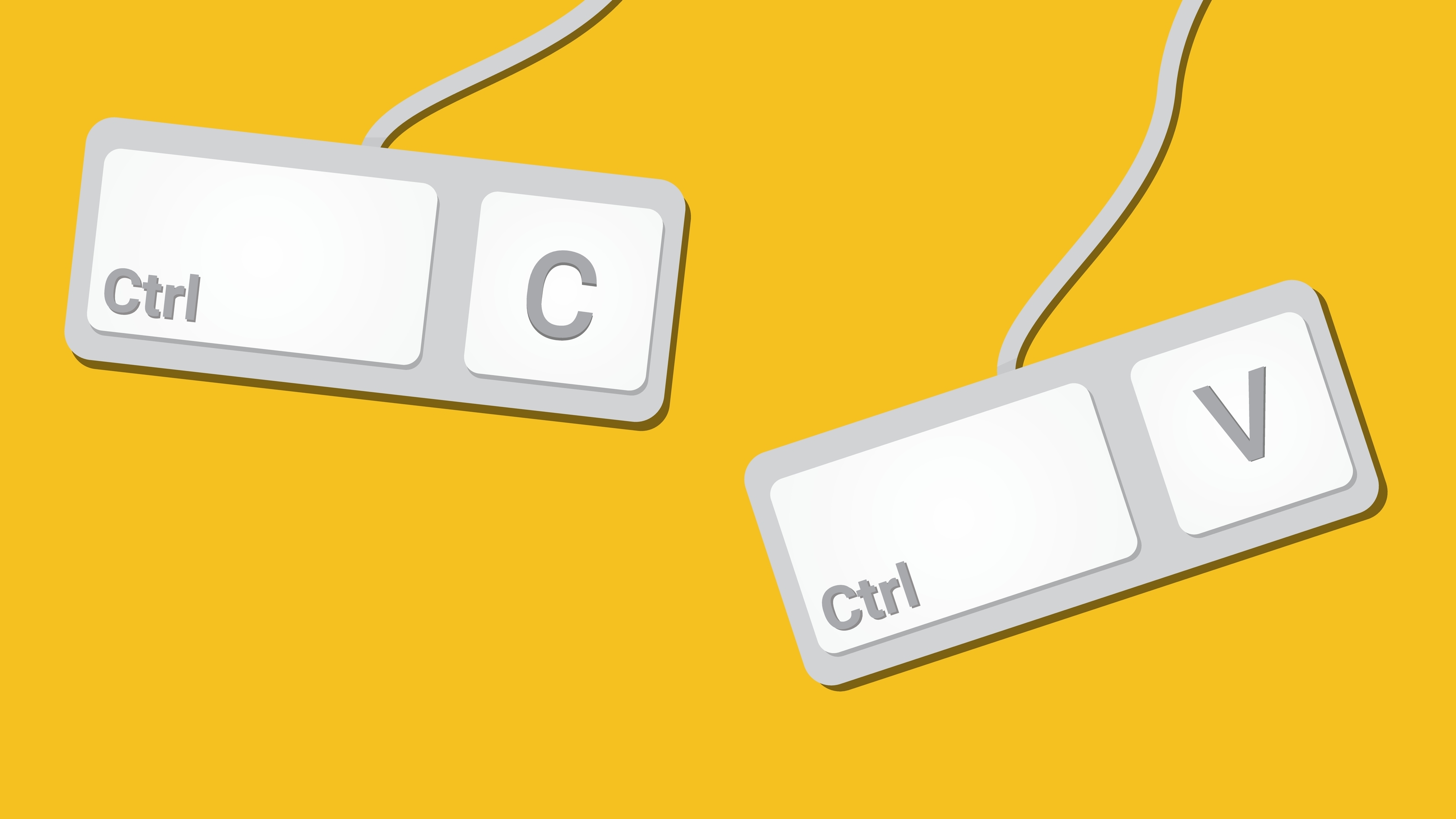 The computer keys 'Ctrl' 'c' and 'Ctrl' 'v' 