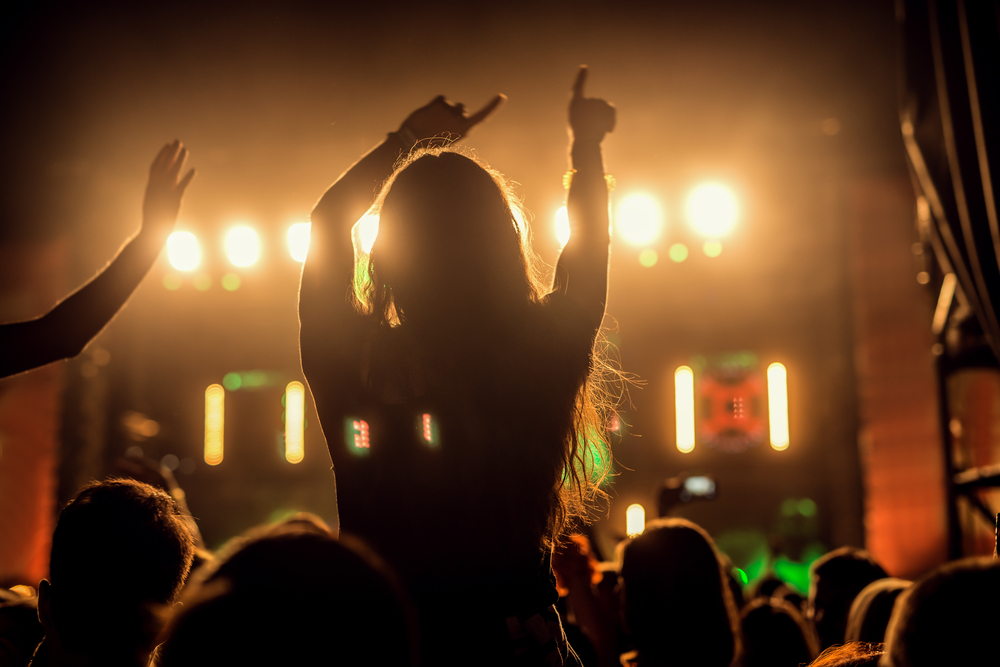 Young woman dances at the EXIT festival 