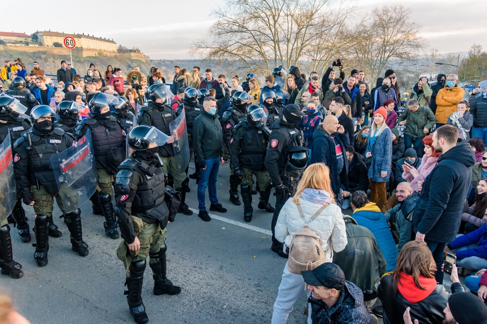 Novi Sad, a protest last winter © Nenad Nedomacki/Shutterstock