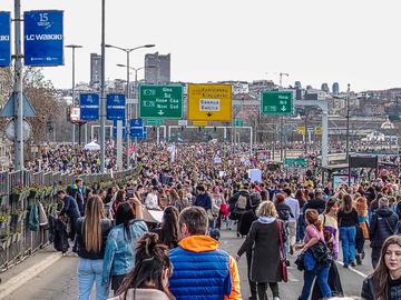 Proteste studentesche a Belgrado, gennaio 2025 (foto D. Nenadić)