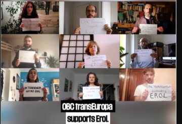 Lo staff di OBCT sostiene Erol Lo staff di OBCT sostiene Erol