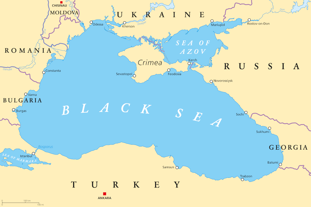 A map of the Black Sea - © Peter Hermes Furian/Shutterstock