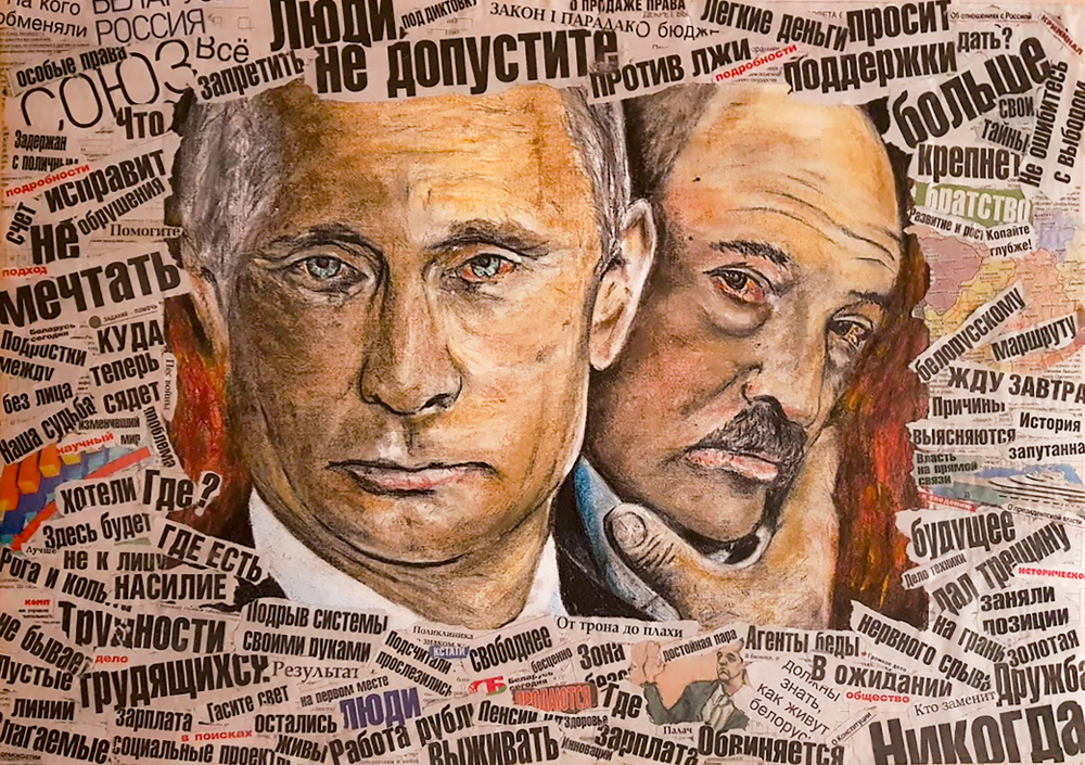 Un'illustrazione che raffigura Vladimir Putin e Alexjandr Grigorevich Lukashenka - © Another77/Shutterstock