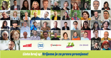 Un manifesto della coalizione che ha vinto le comunali di Zagabria lo scorso maggio