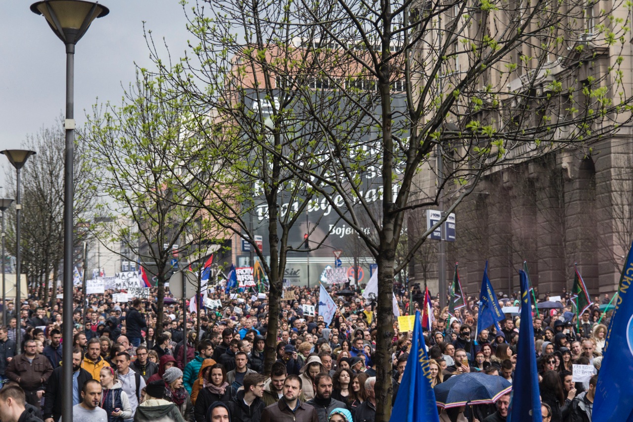 Proteste a Belgrado (foto G. Vale)