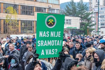 Proteste dei minatori a Sarajevo , novembre 2021 © Wirestock Creators/Shutterstock
