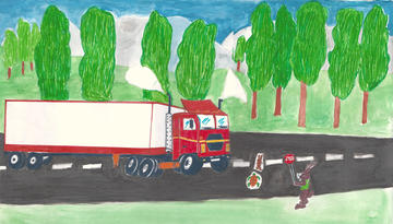 Un disegno realizzato da alcuni bambini nel contesto della campagna Save Kresna