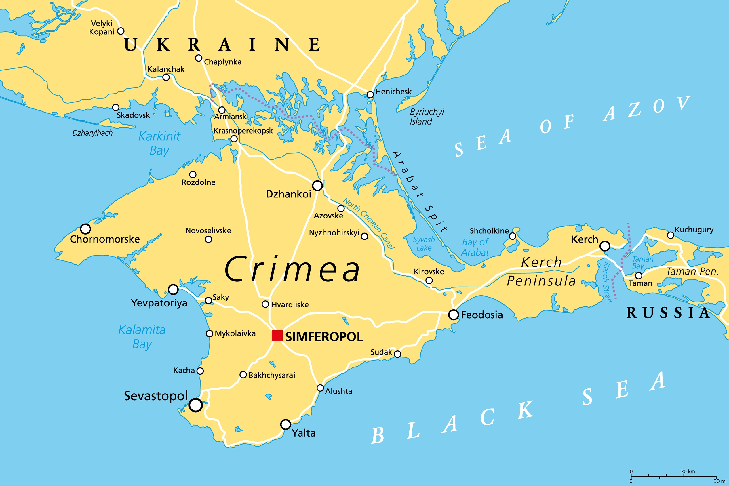 Una mappa della Crimea