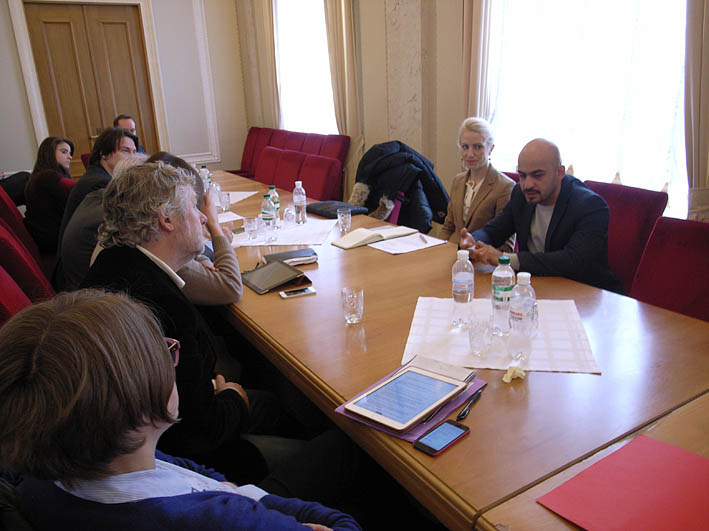 L'incontro alla Verhovna Rada con Nayem e Zalichuk (foto P. Bergamaschi)