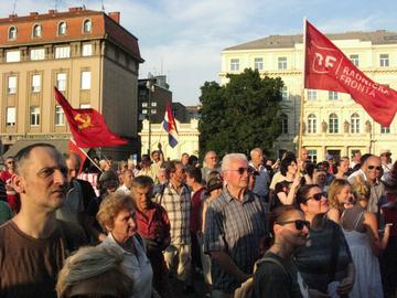 Prosvjed na Trgu maršala Tita. (foto S. Milekić)