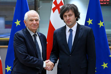 Irakli Kobakhidze e Josep Borrell a Bruxelles febbraio 2024 © European Union