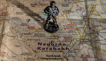 Una mappa georgafica del Nagorno Karabakh