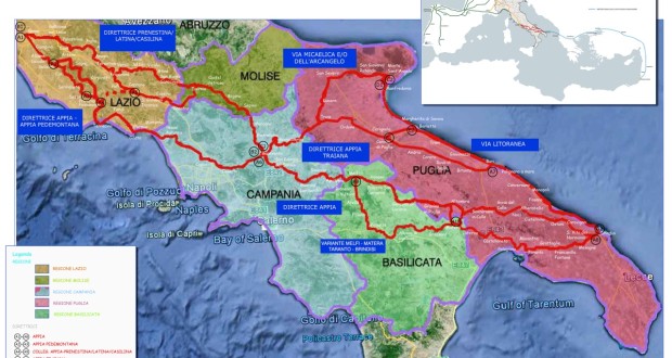 La Via Francigena del Sud, una mappa