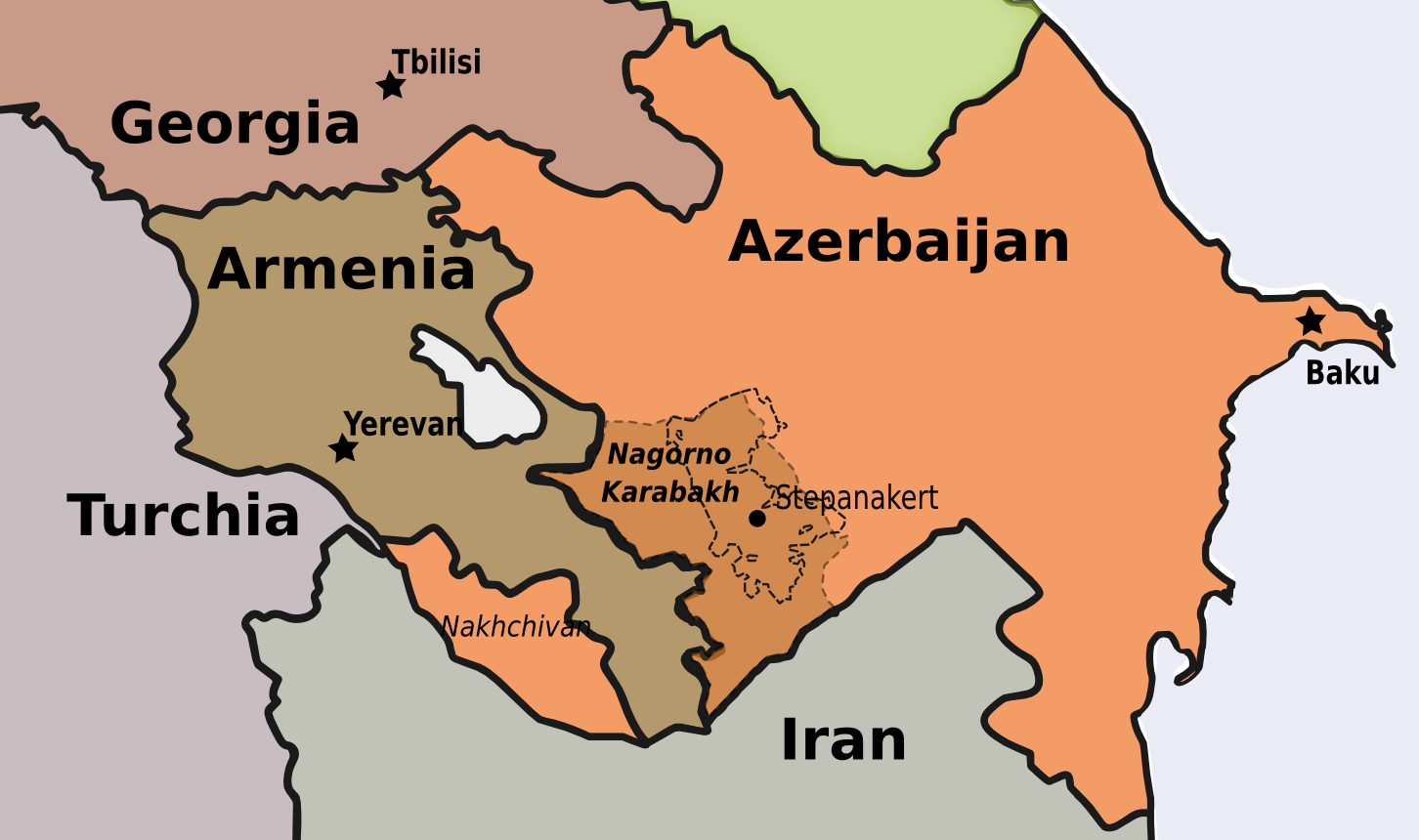 Mappa del Nagorno Karabakh