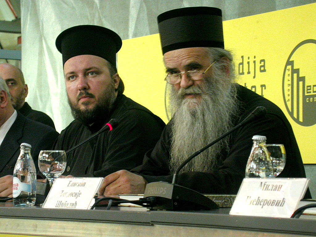 Amfilohije Radović (a destra) foto Medija centar Beograd