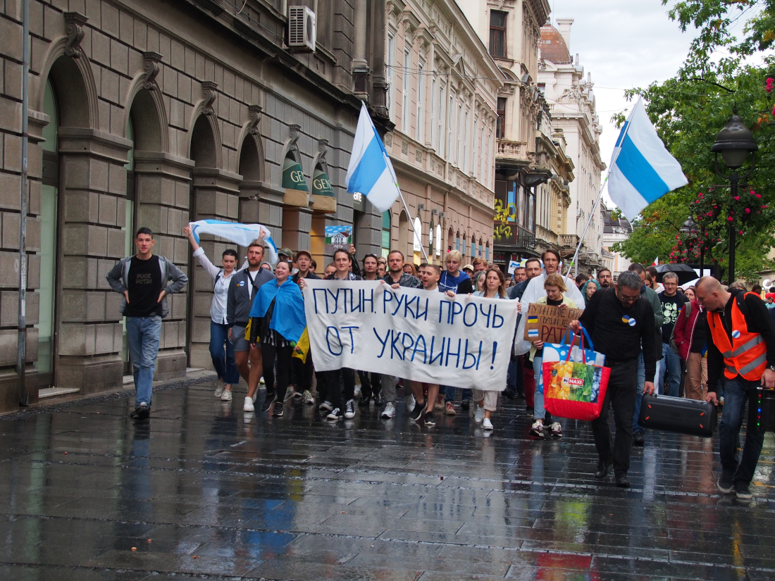 Proteste a Belgrado dell'Associazione dei Russi, ucraini, bielorussi e serbi contro la guerra - O.Hoffman/Shutterstock Proteste a Belgrado dell'Associazione dei Russi, ucraini, bielorussi e serbi contro la guerra - O.Hoffman/Shutterstock