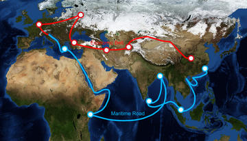 One belt one road route map © YIUCHEUNG/Shutterstock