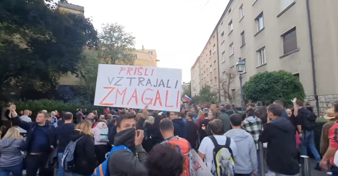 Le proteste a Lubiana dello scorso 5 ottobre - Youtube