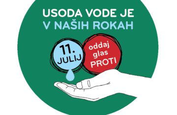 Uno dei manifesti della recente campagna referendaria slovena per la bocciatura della nuova Legge sull'acqua