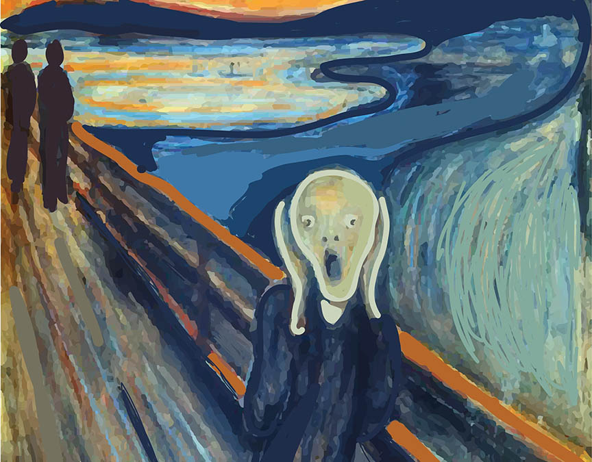 Particolare de L'urlo di Edvard Munch Particolare de L'urlo di Edvard Munch