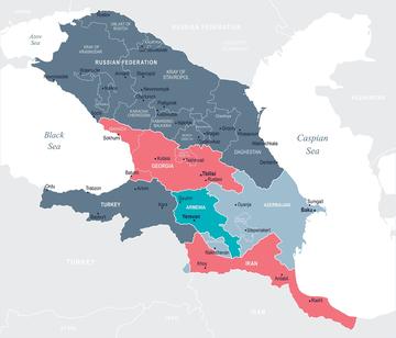 Mappa della regione caucasica