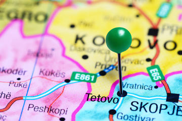 Mappa indicante la città di Tetovo © Dmitrijs Kaminskis/Shutterstock