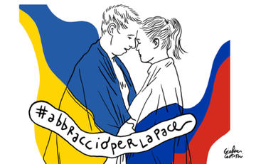 Disegno di Gianluca Costantini regalato alla Campagna #abbraccioperlapace - Vita.jpg