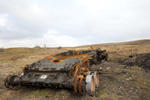 Carcassa di carro armato ucraino