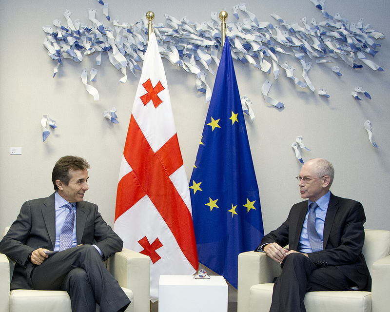 Il primo ministro georgiano in un incontro con il presidente europeo Van Rompuy