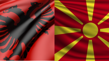 Bandiere Albania e Macedonia del Nord