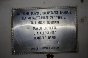 Mostar, targa commemorativa giornalisti Rai, Fondazione Luchetta,