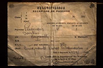 Museo Musa Dagh - Carta d'imbarco per Armenia 1948 foto di Paolo Martino