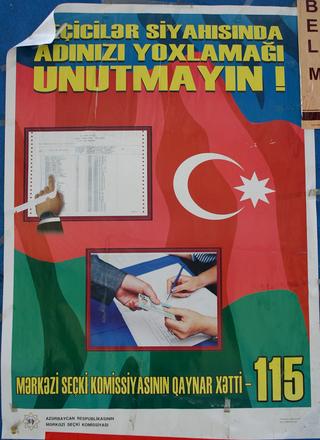 "Don't forget to check your names on the voter list". For more information call 115, the telephone hot-line for the central election commission.