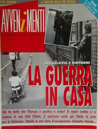 La copertina di Avvenimenti del 1991