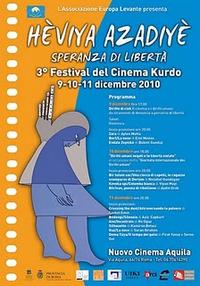 Locandina della terza edizione del festival del cinema curdo di Roma, organizzato dall'associazione Europa Levante