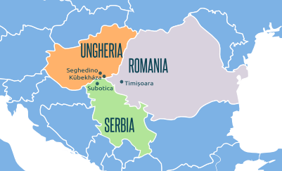 Il triplice confine Serbia-Ungheria-Romania - Mappa OBC